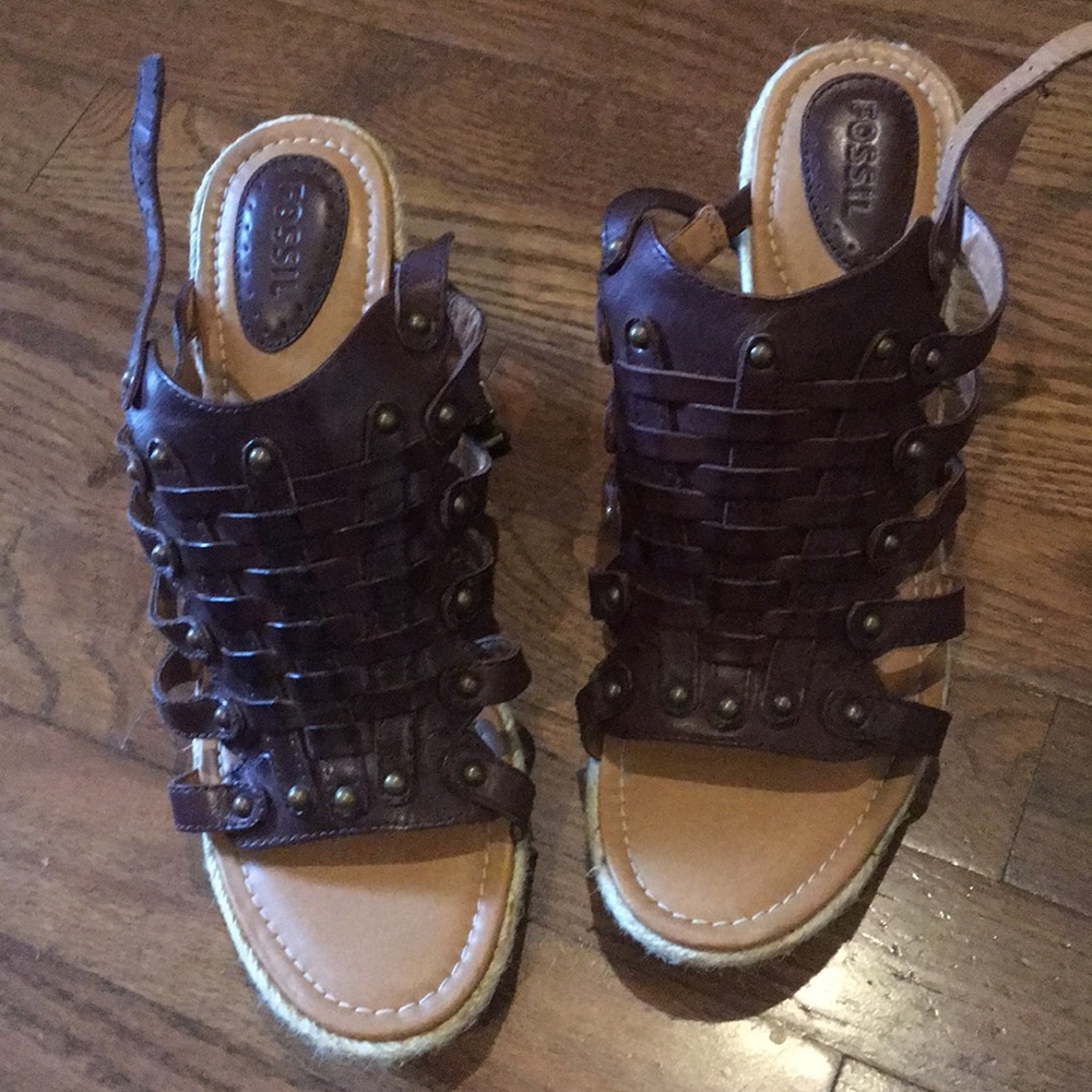 Fossil espadrille wedges size 8.5